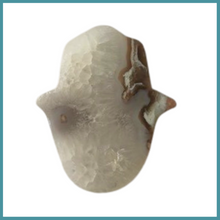 Load image into Gallery viewer, Flower Agate in Clear Quartz Hamsa
